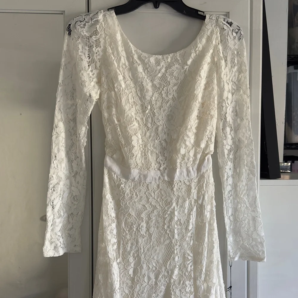 Reformation Hestia Lace Dress in Ivory Size 4 - Picture 4 of 10